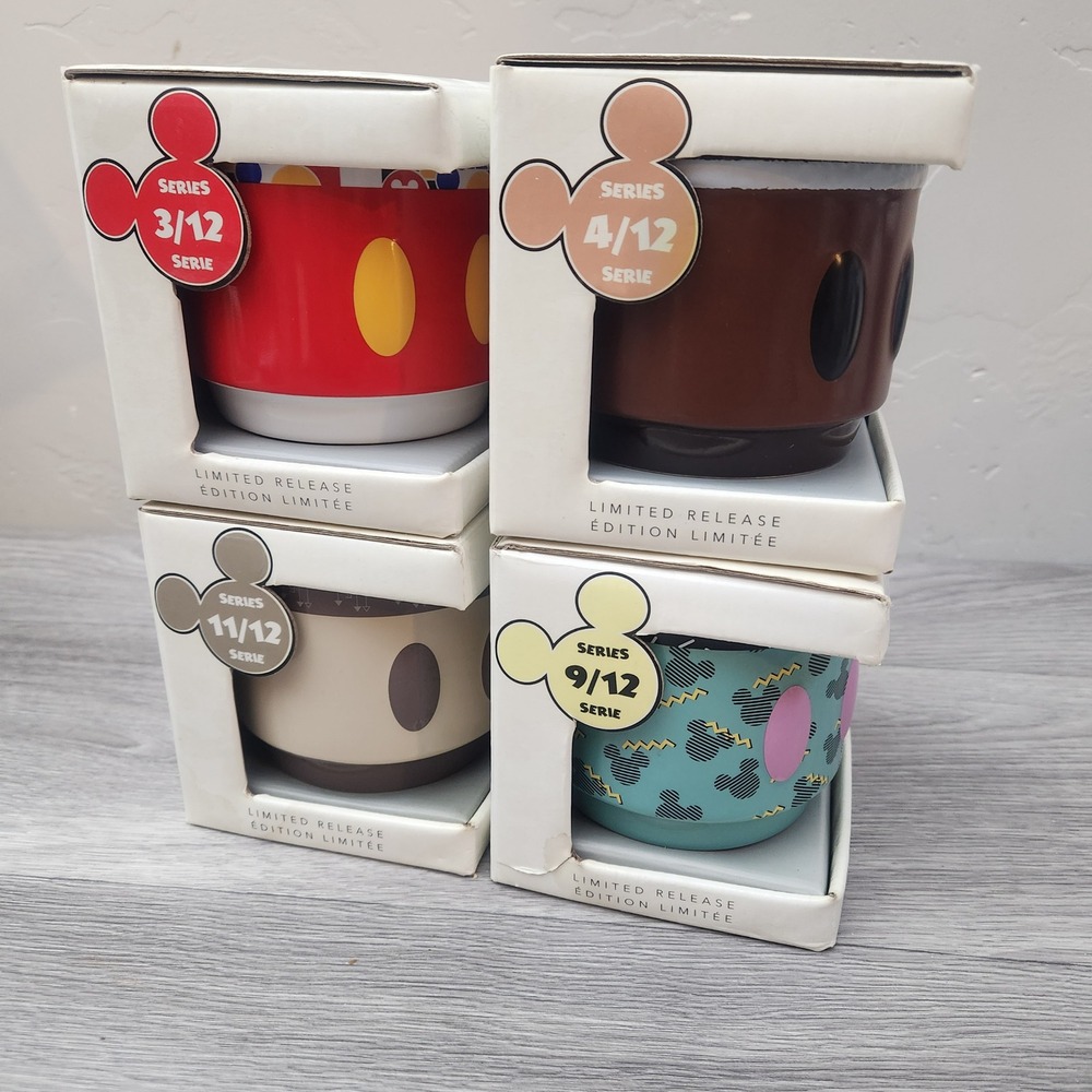 Disney‎ Mickey Mouse Memories Mugs 4  Limited Release Stackable Series 3-4,11-12